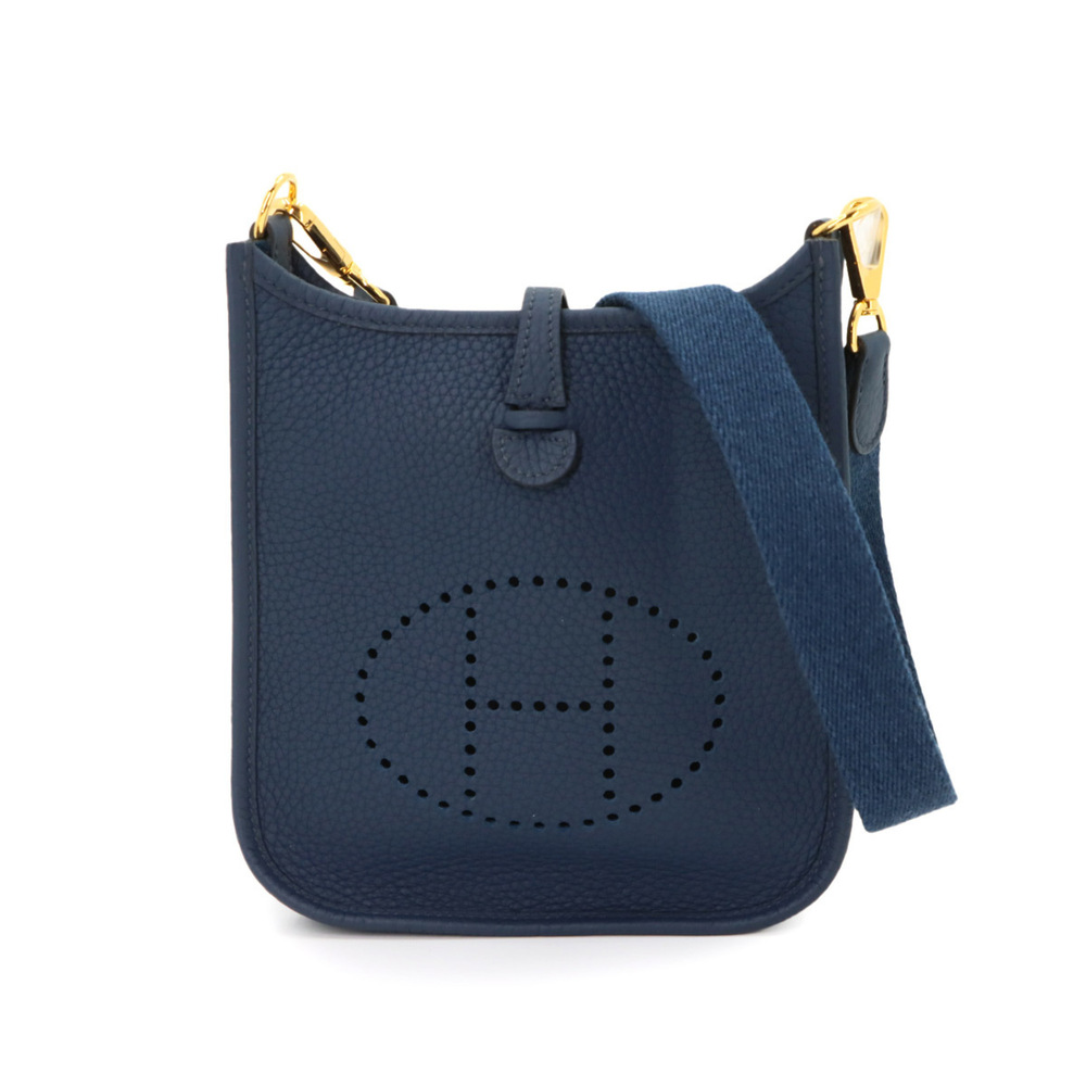 Hermes Evelyne Amazon TPM Shoulder Handbag, Taurillon Clemence Leather, Blue ...